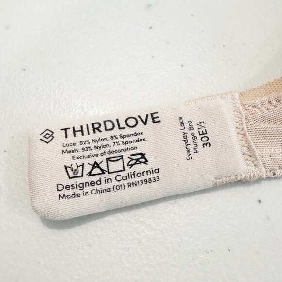 ThirdLove Everyday Lace Plunge Underwire Bra Intimates Adjustable Straps 30E 1/2 - Picture 6 of 10